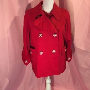 SELE Bright red light jacket. Quarter length sleeves. Size large.